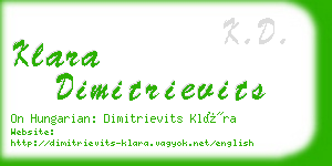 klara dimitrievits business card